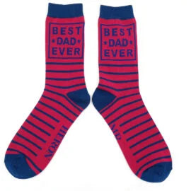 Mr Heron socks - Best Dad Ever Red