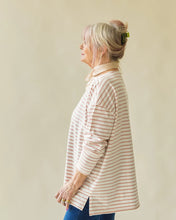 Load image into Gallery viewer, Chalk - New Bryony Longer Stripe Top White Dusky Pink
