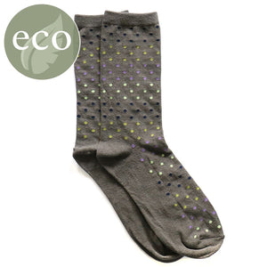 Pom - Men’s grey/multi gradient spot single pair bamboo socks