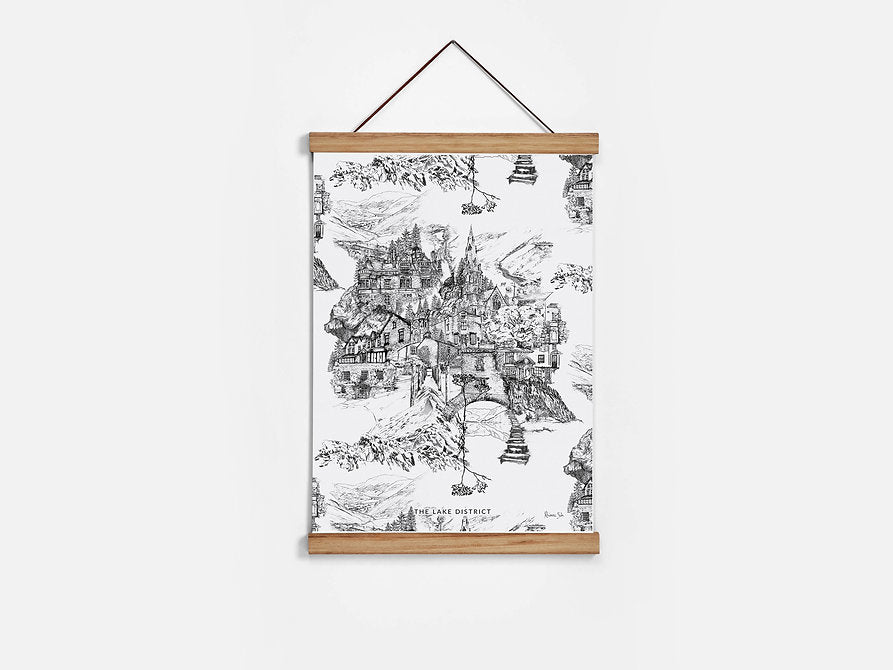 Rhianne Sian - Tea Towel - Lake District