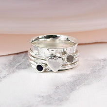 Load image into Gallery viewer, Pom - iolite/rms/heart spinning ring - (56) medium

