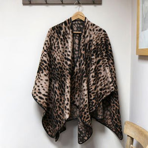 Leopard Print-Wrap/ poncho