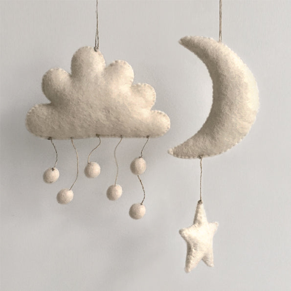 East of India - Cream felt decoration cloud