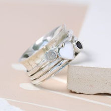 Load image into Gallery viewer, Pom - iolite/rms/heart spinning ring - (56) medium

