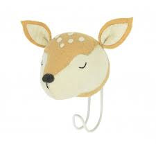 Fiona Walker England Felt Sleepy Bambi Wall Hook