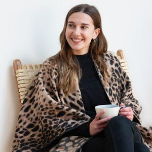 Leopard Print-Wrap/ poncho