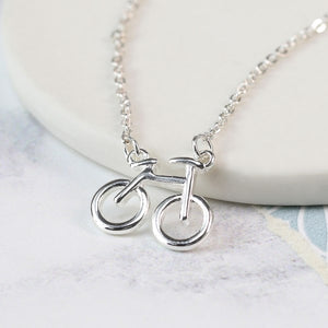 Silver plated bicycle split chain necklace