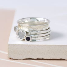 Load image into Gallery viewer, Pom - iolite/rms/heart spinning ring - (56) medium
