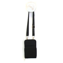 Load image into Gallery viewer, Recycled Nylon Phone Bag with Removable Strap - Black
