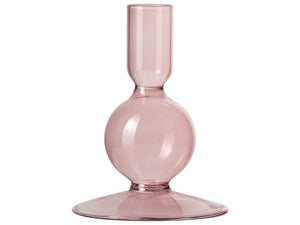 Pink dinner glass candle stick holder