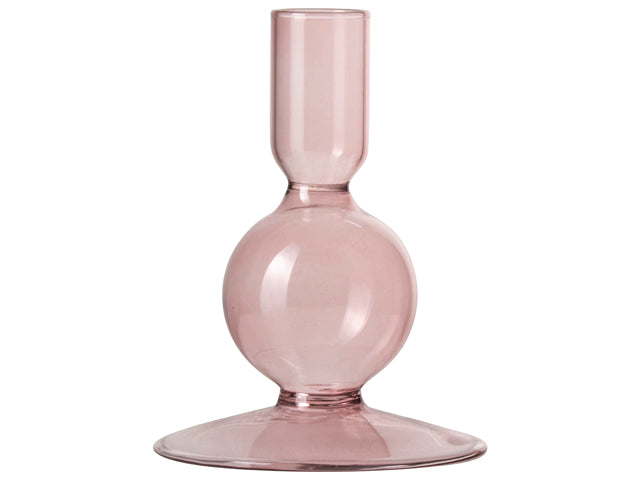 Pink dinner glass candle stick holder