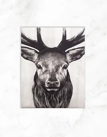 Rhianne Sian - large tea towel - stag head
