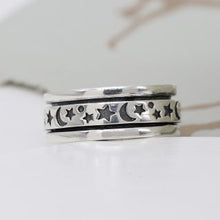 Load image into Gallery viewer, Pom - moon/star spinning ring - (61) extra large
