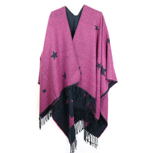 Load image into Gallery viewer, Star fringed Wrap/Poncho
