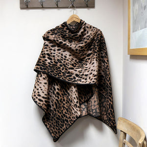 Leopard Print-Wrap/ poncho